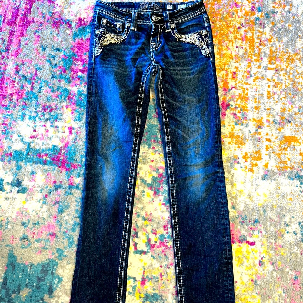 Miss Me girls skinny jeans sz 14 . Euc look brand new
